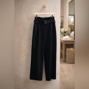 Babaton Black Power Pant Belted High Waisted Paperbag By Aritzia